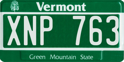 VT license plate XNP763