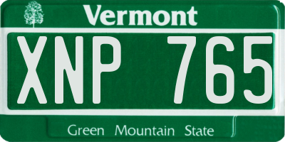 VT license plate XNP765
