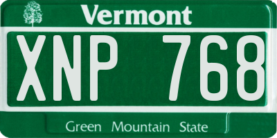 VT license plate XNP768