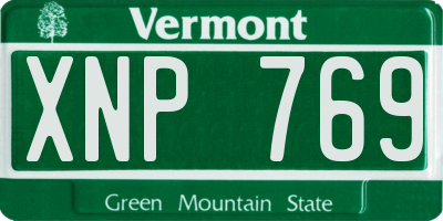VT license plate XNP769