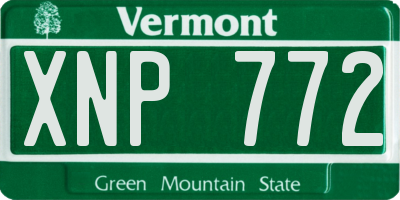 VT license plate XNP772