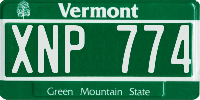 VT license plate XNP774