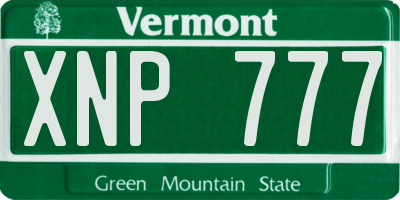 VT license plate XNP777