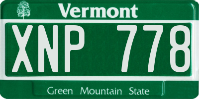 VT license plate XNP778