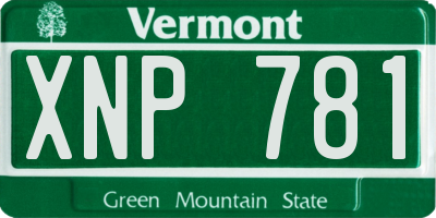 VT license plate XNP781