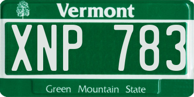 VT license plate XNP783