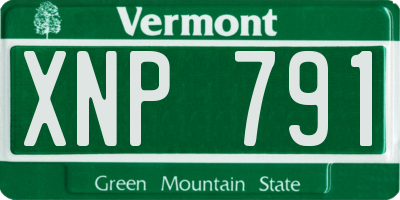 VT license plate XNP791