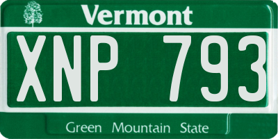 VT license plate XNP793