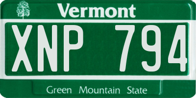 VT license plate XNP794