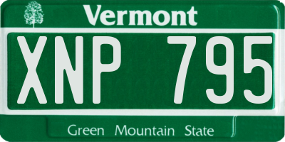 VT license plate XNP795