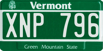 VT license plate XNP796