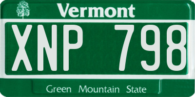 VT license plate XNP798
