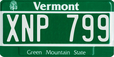 VT license plate XNP799