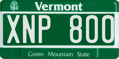 VT license plate XNP800