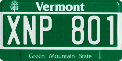 VT license plate XNP801