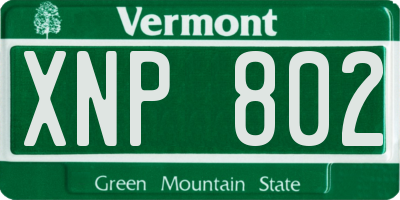 VT license plate XNP802