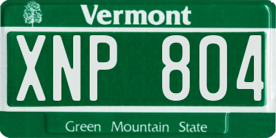 VT license plate XNP804