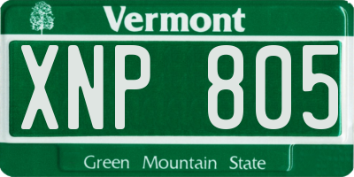 VT license plate XNP805