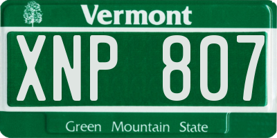 VT license plate XNP807