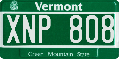 VT license plate XNP808