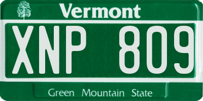 VT license plate XNP809