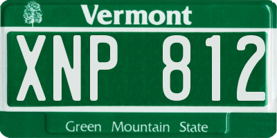 VT license plate XNP812
