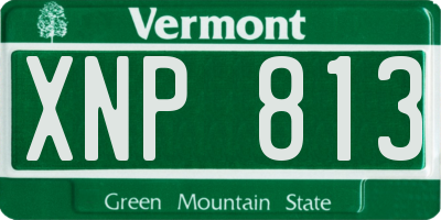 VT license plate XNP813