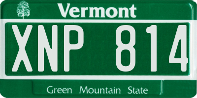 VT license plate XNP814