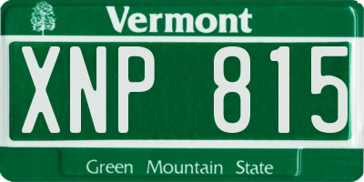 VT license plate XNP815