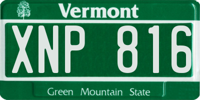 VT license plate XNP816
