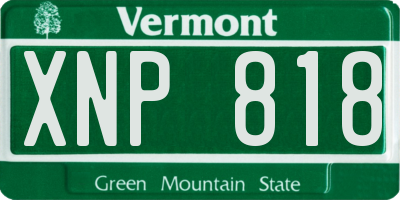 VT license plate XNP818