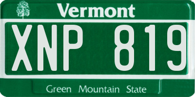VT license plate XNP819