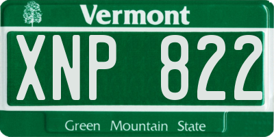 VT license plate XNP822