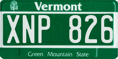 VT license plate XNP826