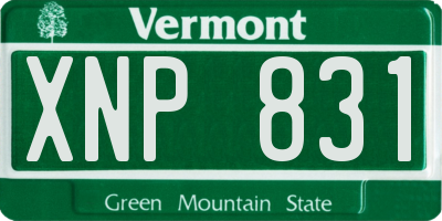 VT license plate XNP831