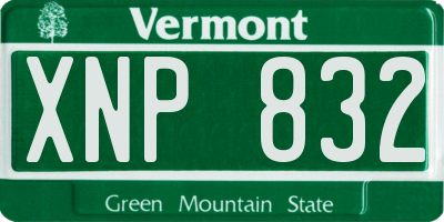 VT license plate XNP832