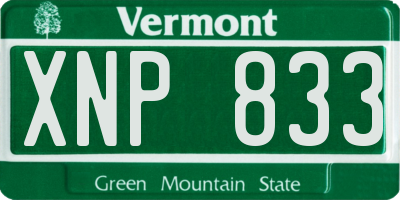 VT license plate XNP833