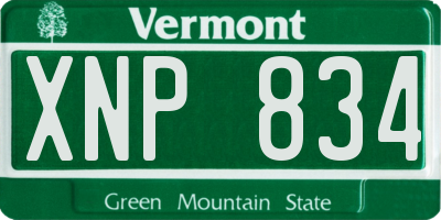VT license plate XNP834