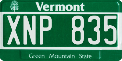 VT license plate XNP835