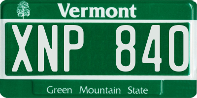 VT license plate XNP840