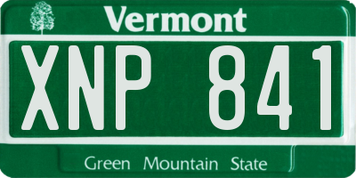 VT license plate XNP841