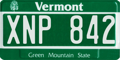 VT license plate XNP842