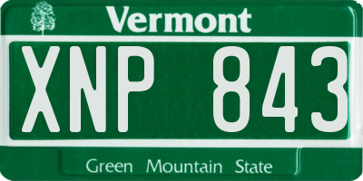 VT license plate XNP843
