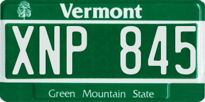 VT license plate XNP845