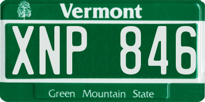 VT license plate XNP846