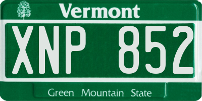 VT license plate XNP852