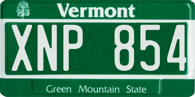 VT license plate XNP854