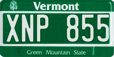 VT license plate XNP855