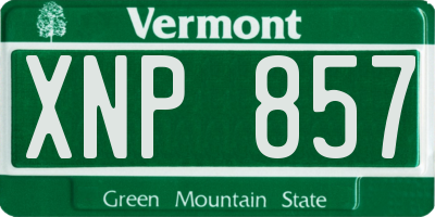 VT license plate XNP857