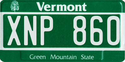 VT license plate XNP860